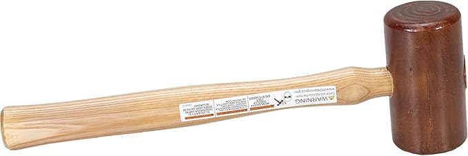 VAUGHAN Rawhide Mallet, Non Marring, Hardwood Handle, 12 oz, RM200, VN58216
