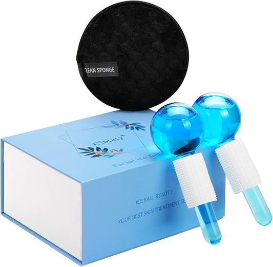 ICE Globes for Facial, 2 PCS Facial Globes for Massage Tool, Facial Roller Cold Skin Massagers, Tighten Skin, Reduce Puffiness and Dark Circles, Enhance Circulation-VeraVaultWomen