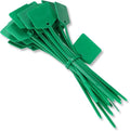 4 in Marker Nylon Cable Ties, Plastic Water Proof Tags, Self-Locking Written-on Cable Marker, Security Seals Label for Cabling, Wire Marking Label, Shipping Hanging Tags - Green/ 100pcs