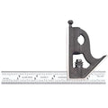 Starrett Steel Combination Square with Square Head - 6" Blade Length, Cast Iron Heads, Hardened Steel, Reversible Lock Bolt, Scriber, Spirit Level, 16R Graduation Type - 11H-6-16R