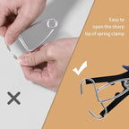 PLANEKO 10PCS Miter Spring Clamps Kit for Woodworking Wood Trim Picture Frames Moldings with 8PCS Miter Clamps 1PC Spring Loaded Pliers 1PC Carabiner Wood Frame Tool Crown Molding Tools