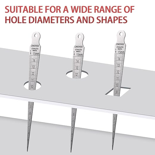 1-15mm Stainless Steel Double Sided Welding Taper Gauge Measuring Instrument Feeler Gauge Depth Gauge Aperture Ruler Inch&Metric Measuring Tool（1PCS）