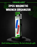 SWANLAKE 2-Piece Magnetic Wrench Organizer Toolbox Holder, SAE (1/4'' to 15/16''), Metric (6mm to 24mm) Ratchet Wrench Organizers, Total Hold 24 Slots Wrenches Holder for Tool Box