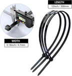 Zip Ties 12 inch 1000 Pack, Black Cable Zip Ties 50 lbs Tensile Strength Nylon Self-Locking Wire Ties Wraps for Outdoor and Indoor Use by ECRABONE