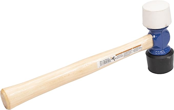 VAUGHAN 24 oz Soft Face Rubber Mallet, Made In The USA, White And Black, RM24, VN19510