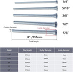 5 Pcs Spring Tube Benders Set, Tube Bender Kit 1/4'', 3/8'', 1/2'', 5/8'', 5/16'' for Copper Aluminum Thin Wall Steel Tubing, 8.27" / 210mm Length