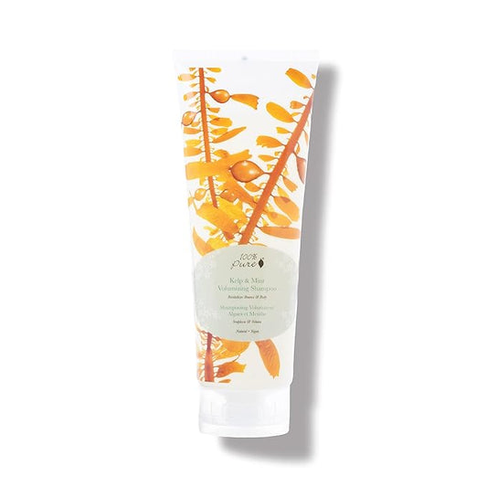 100% PURE Kelp & Mint Volumizing Shampoo Purifying Hydration & Deep Detox - Botanical Body Boost for Dry, Damaged Thinning Hair, Promotes Healthy Growth for Women & Men - Sulfate Free - 8 Fl Oz-VeraVaultWomen