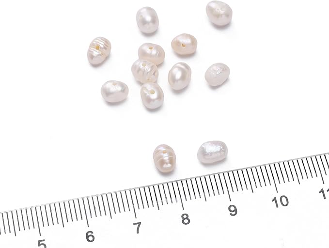 Natural Pearl Beads Potato 4-5mm White Freshwater Cultured Loose Gemstone Beads for DIY Jewelry Making 13.8''/Strand HQ