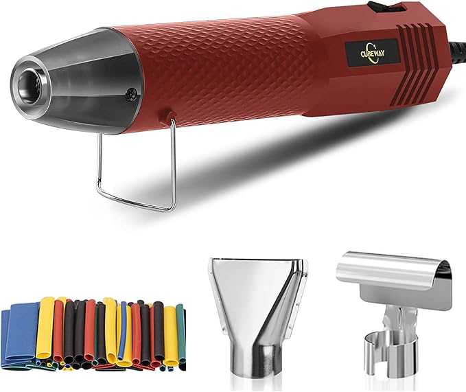 Mini Heat Gun 350W, 2-Temp Settings 392°F & 662°F,Fast Heat Hot Air Gun Tool with 2 Reflector Nozzle and and 6.56Ft Long Cable for Crafting, Vinyl Wrap and Shrink Tubing