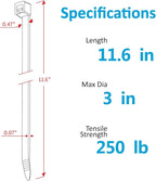 Industrial Zip Ties Heavy Duty with 250 lbs Tensile Strength, 11.6 inch, Electrical Cable Ties Heavy Duty, 50 Pieces, Wide and Thick Zip Ties, by Karoka