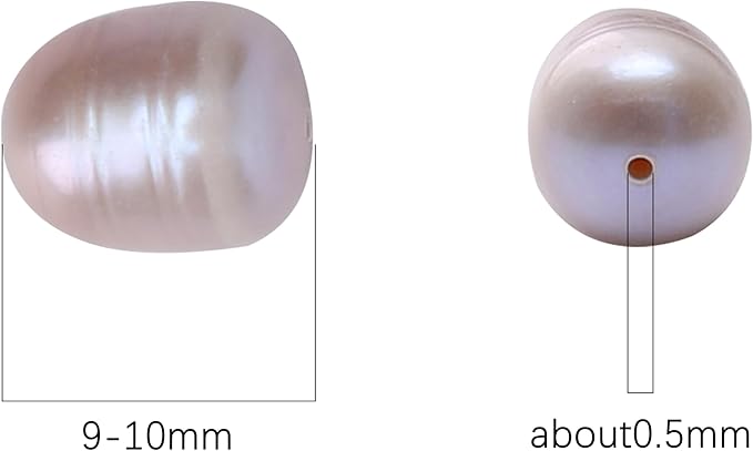 Natural Pearl Beads Rice 9-10mm Purple Freshwater Cultured Loose Gemstone Beads for DIY Jewelry Making 13.8''/Strand HQ