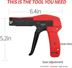 stedi Cable Tie Gun, Ergonomic Hand Operated Zip Tie Gun [Premium], Sharp and Wear Resistant, Cable Wire Fastening and Cut-Off Tie Tool, Special for Cut Plastic Nylon Ties, Red, 6.3 Inches Length