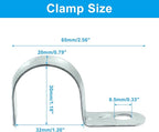 Biaungdo 30 Pcs M32 Rigid Pipe Strap, 1-1/4 Inch Zinc Plated Steel One Hole Strap Bracket Pipe Clamps Heavy Duty Conduit Clamps Tension Tube Clip Cable Clamp Hanger for Conduit, Pipe Fixing