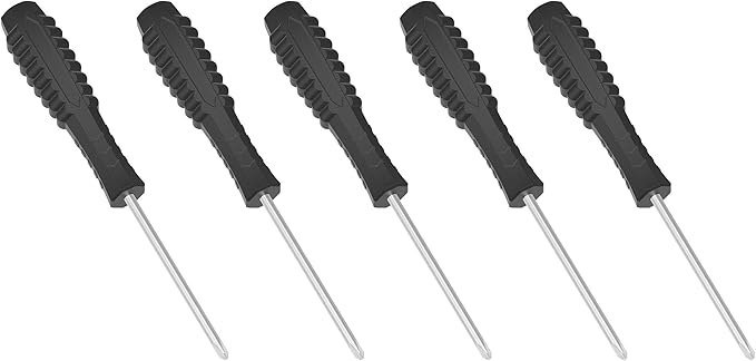 5PCS Mini Phillips Screwdriver, 3mm Cross Head with Black Non-slip Handle for Small Appliances, 4"(100mm) Total Length, Non-magnetic