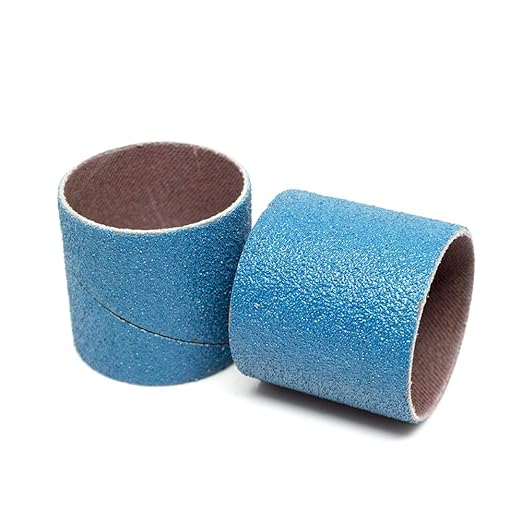 Benchmark Abrasives 1-1/2” x 1-1/2” Zirconia Abrasive Spiral Band Sleeves for Deburring Sanding Blending Polishing on Ferrous Metals, Copper, Wood, Plastic, Fiberglass (10 Pack) - 80 Grit