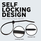 BEST CONNECTIONS Black Zip Ties 5,000 Pack Cable Ties 4 Inch – Multi-Purpose Self-Locking Nylon Wire Ties with 18 Lbs Tensile Strength – Cable Management Ties for Outdoor & Indoor