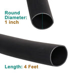 1 inch (Diameter) 3:1 Waterproof Heat Shrink Tubing Kit, Large Marine Dual Wall Adhesive Shrinkable Wire Wrap Tube, Insulation Sealing Wear-Resistant Cable Protector by YUKSY (4ft, Black)