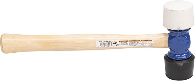 VAUGHAN 24 oz Soft Face Rubber Mallet, Made In The USA, White And Black, RM24, VN19510