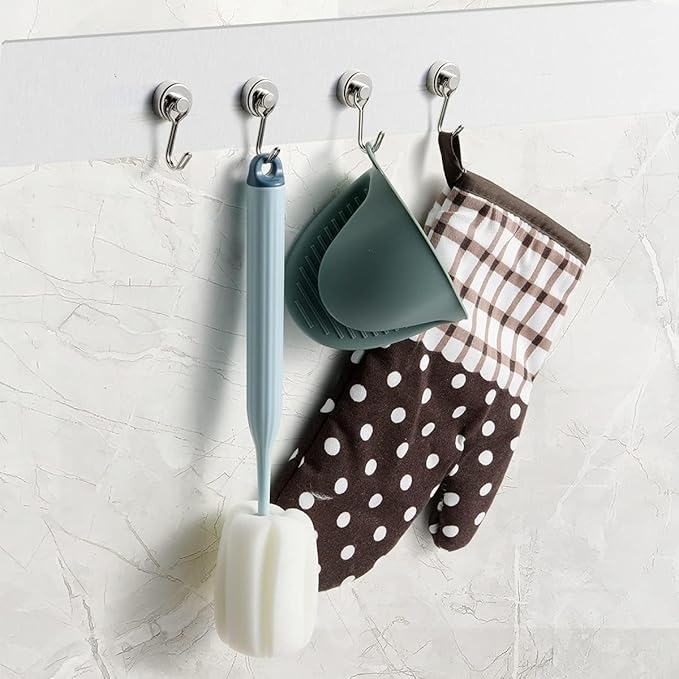 Tohoer Magnetic Hooks, Neodymium Magnets Hook Heavy Duty 30LBS with Rust Proof for Fridge, Refrigerator, Oven, Grill, BBQ, Key, Tools Holder, Utensil, Kitchen, Outdoor, Magnet for Hanging Wreaths