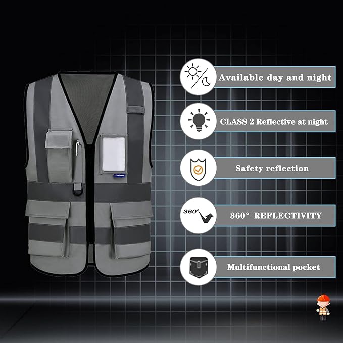 A-SAFETY grey working vest