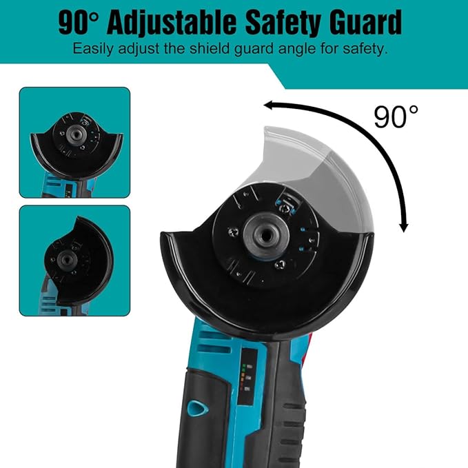 Cordless Angle Grinder Set, 12V 3inch Mini Electric Angle Grinding Tool with 2Pcs 1100mAh Batteries and 7-Cutting Discs, 19000RPM Electric Grinding Tool Handheld Cutter for Metal Wood