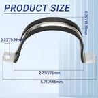 5PCS Reinforced Rigid Pipe Strap Clamp 2-7/8 Inch Conduit Clamp with Rubber Straps, Pipe Brackets for Mounting 2 Hole U Clamps Brackets Strap Hanger Tube Tension Clips Heavy Duty