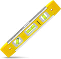9 Inch Torpedo Level, Magnetic Box Level with 45°/90°/180° Bubbles, Shock Resistant Bubble Level Tool for Measuring