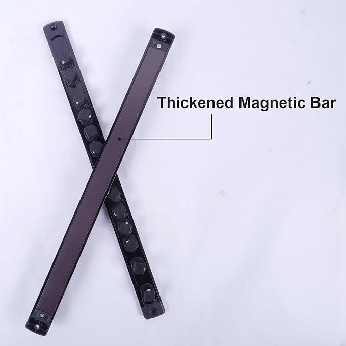 Magnetic Socket Holder Organizer Set:1/4-Inch Drive Socket Trays Socket, 360° Swivel 14 Clips Socket Holder Kit, For Automotive Mechanic Garage (Black)