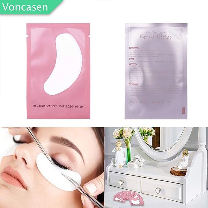 100 Pairs Set Under Eye Pads, Comfy and Cool Under Eye Patches Gel Pad for Eyelash Extensions Eye Mask Beauty Tool (Pink)-VeraVaultWomen