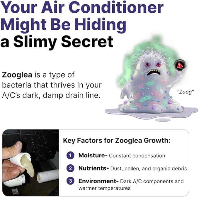 iFLO® Smart A/C Drain Line and Drain Pan Cleaner for HVAC System, Clog-Free, Easy Installation & App-Controlled Air Conditioner Maintenance, Includes 36oz Cleaner Cartridge, 3 Month Supply