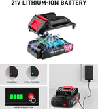 Cordless Power Drill Set: GardenJoy 21V Electric Drill Driver Kit with Battery and Fast Charger, 65pcs Acessories, 2 Variable Speed Control, 3/8-Inch Keyless Chuck and 24+1 Torque Setting