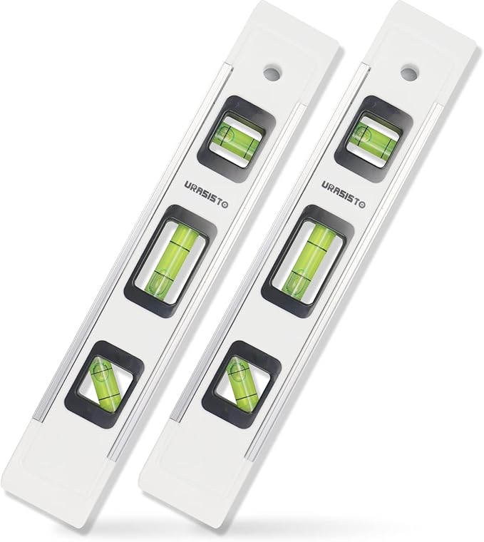 Torpedo Level 9-INCH Level with 45°/90°/180° Bubbles, Small Measuring Tool(2 Pack)