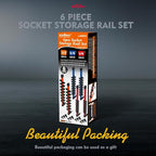 HORUSDY 6Pcs Double Sided Socket Organizer, 1/4-Inch, 3/8-Inch, 1/2-Inch, Premium Quality Socket Holders (6Pcs Double Sided Socket Organizer)