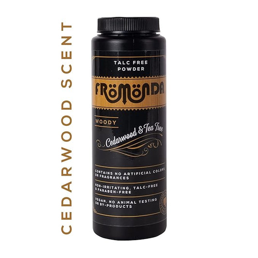 (Woody) Body Powder Cedarwood & Tea Tree (5 oz, 1-Pack) Unisex, Talc-Free, Anti-Chaffing, Sweat Defense with Essential Oils-VeraVaultWomen
