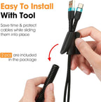 60 FT Wire Loom 3/8 Inch, Split Wire Loom Tubing Wire Conduit, Wire Protector Tubing – Black