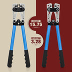 iCrimp Battery Cable Lug Crimping Tool Kit For Copper Lugs Awg 8-1/0,Battery Cable Crimper with Stripper 24pcs Copper Battery Lugs and 10pcs Heat Shrink Tubes, Include Wire Cutter