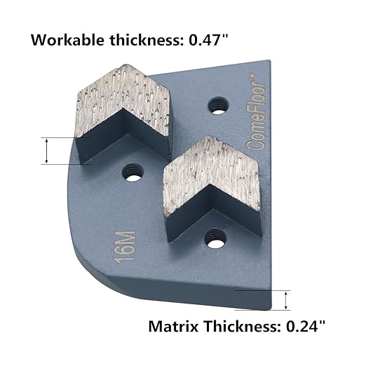 Concrete Floor Grinding Discs, Diamond Metal Grinding Tooling for Lavina Grinders, Concrete Preparation & Thin Epoxy Remove, Double Arrow Segments 16 Grit Medium Bond, Pack of 9