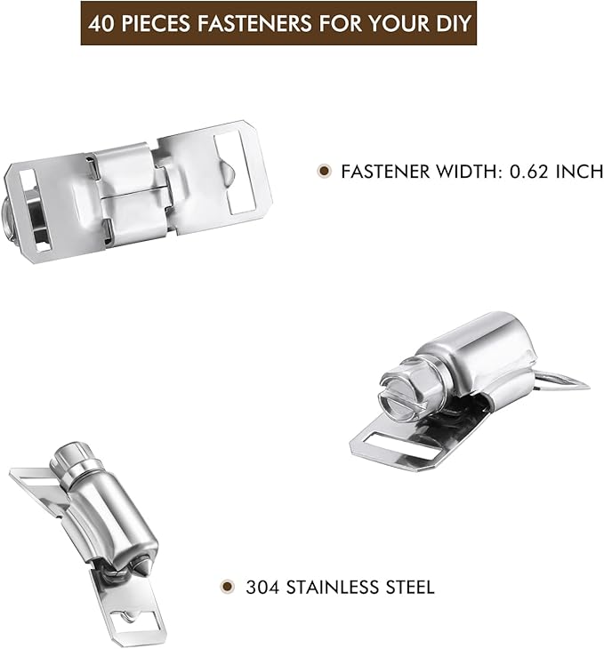 Ripeng Hoses Clamps Worm Duct Clamps Stainless Steel, Large Adjustable Pipe Hose Worm Drive fastener Device for Intercooler Pipe Plumbing Tube and Fuel Line(200 FT,42 Pcs)