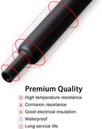 1-1/2 inch ((Diameter)) 3:1 Dual Wall Adhesive Heat Shrink Tubing, Large Glue Lined Marine Cable Sleeve Tube, Premium Wire Wrap Protector for DIY by MILAPEAK (4 Feet, Black)