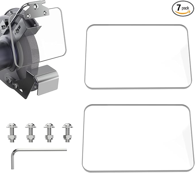 Neeki 4x6" 2pcs Bench Grinder Replacement Eye Shield, Small Grinder or Small Bench Grinder Protective Cover, HD, Lightweight and Durable