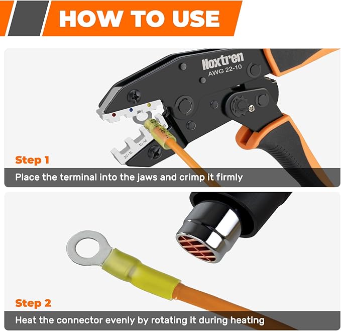 Crimping Tool For Heat Shrink Connectors, 310PCS AWG 22-10 Waterproof Automotive Marine Grade Heat Shrink Wire Connectors and Wire Stripper