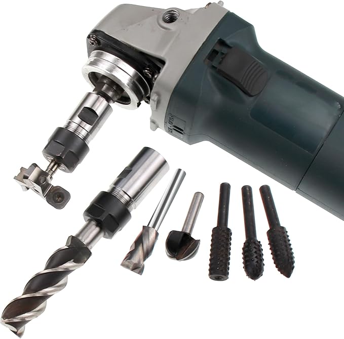 5/8"-11 Thread Angle Grinder Extension Shaft Set Electric Drill Conversion Collets Adapter Woodworking Tool Accessories Include Spring Collet 1/4" & 1/2" 3PCS
