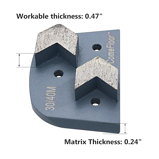 Concrete Floor Grinding Discs, Diamond Metal Grinding Tooling for Lavina Grinders, Concrete Preparation & Thin Epoxy Remove, Double Arrow Segments 30/40 Grit Medium Bond, Pack of 9