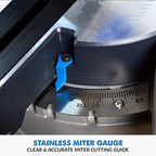 Evolution S355MCS 14" Mitering Chop Saw | Heavy Duty Metal Cutting Saw | 15A/1450 RPM | TCT Blade | Sliding Head & Locking Pin | Cast Iron Clamps | Mitering Base | Knurled Fence | Quick Clamp