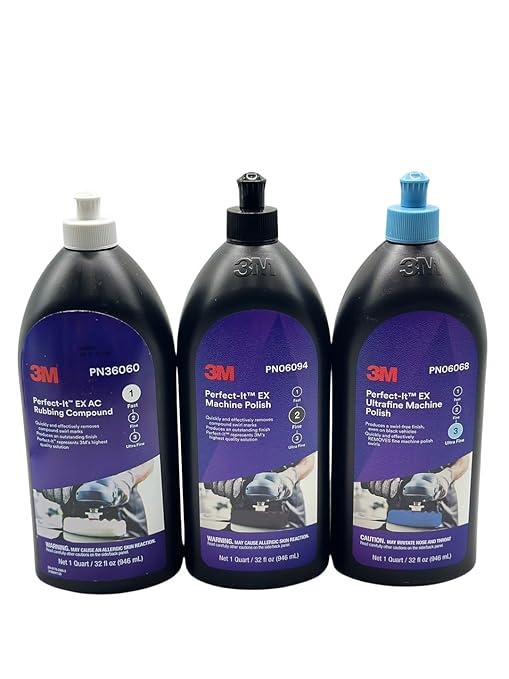 Perfect It Buffing and Polishing Kit - 36060(Rubbing Compound), 06094(Machine Polish), 06068(Ultrafine)