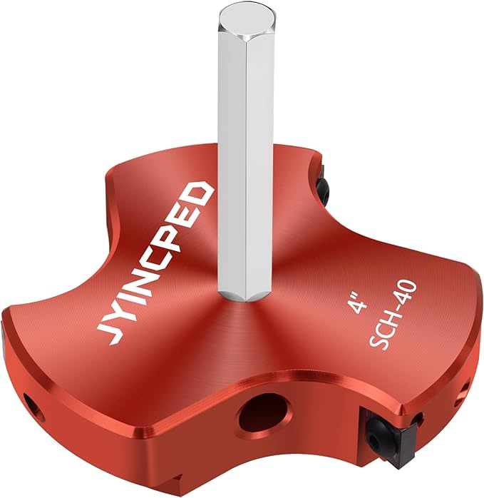 4 Inch PVC Pipe Reamer,PVC Socket Saver Fitting Saver with Triple Blade,Plastic Pipe Fitting Reamer Plumbing Tool for Sch.40 CPVC ABS Socket Hub,Fit Standard 1/2" Drills