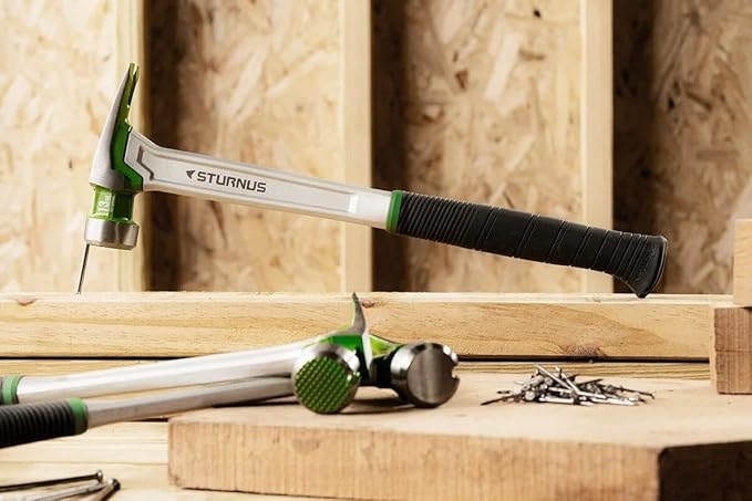 Sturnus Blue 13oz Velocity Rip Claw Hammer – 13oz, Lightweight Aluminum & Ergonomic, Pro-Grade with Anti-Vibration Grip (Milled Face, Long Handle)