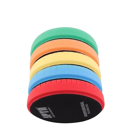 Buffing Polishing Pads, SPTA 5Pc 3.5 Inch Face for 3 Inch 76mm Backing Plate Compound Buffing Sponge Pads Cutting Polishing Pad Kit For Car Buffer Polisher Compounding,Polishing and Waxing -FPTFS3-MIX