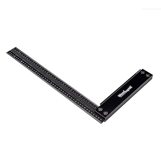 Precision Square Ruler for Measuring and Marking - Aluminum Steel Framing Tool for Professional Carpentry Use (12 Inch)