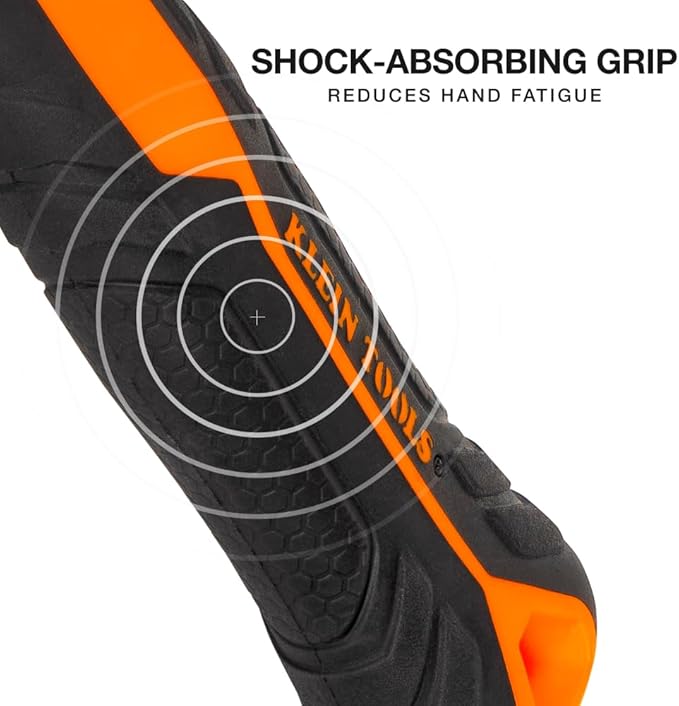 Klein Tools H80692 Sledgehammer, 2-Pound Smooth Face Drilling Hammer with Fiberglass Handle, Shock-Resistant Design for Striking and Demolition, Includes Lanyard Hole